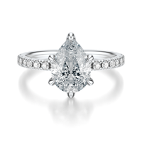THE JAQUELINE Pear Hidden Halo Pave Ring