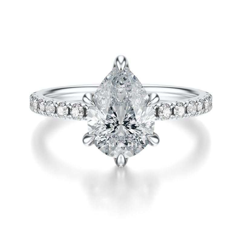 THE JAQUELINE Pear Hidden Halo Pave Ring