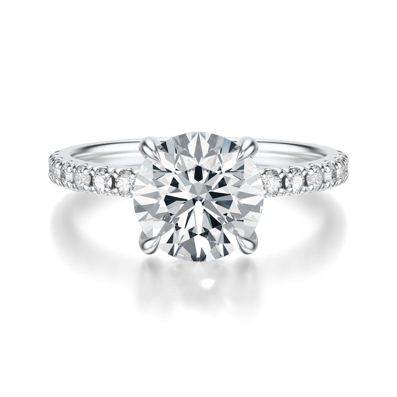 THE JAQUELINE Round Hidden Halo Pave Ring