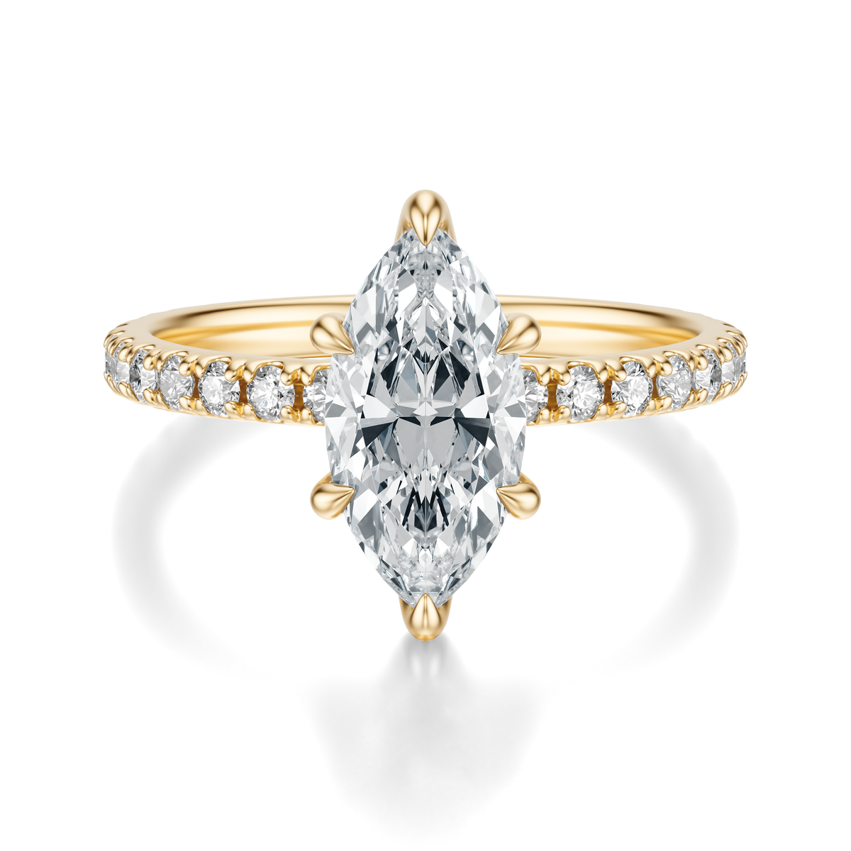 THE JAQUELINE Marquise Hidden Halo Pave Ring
