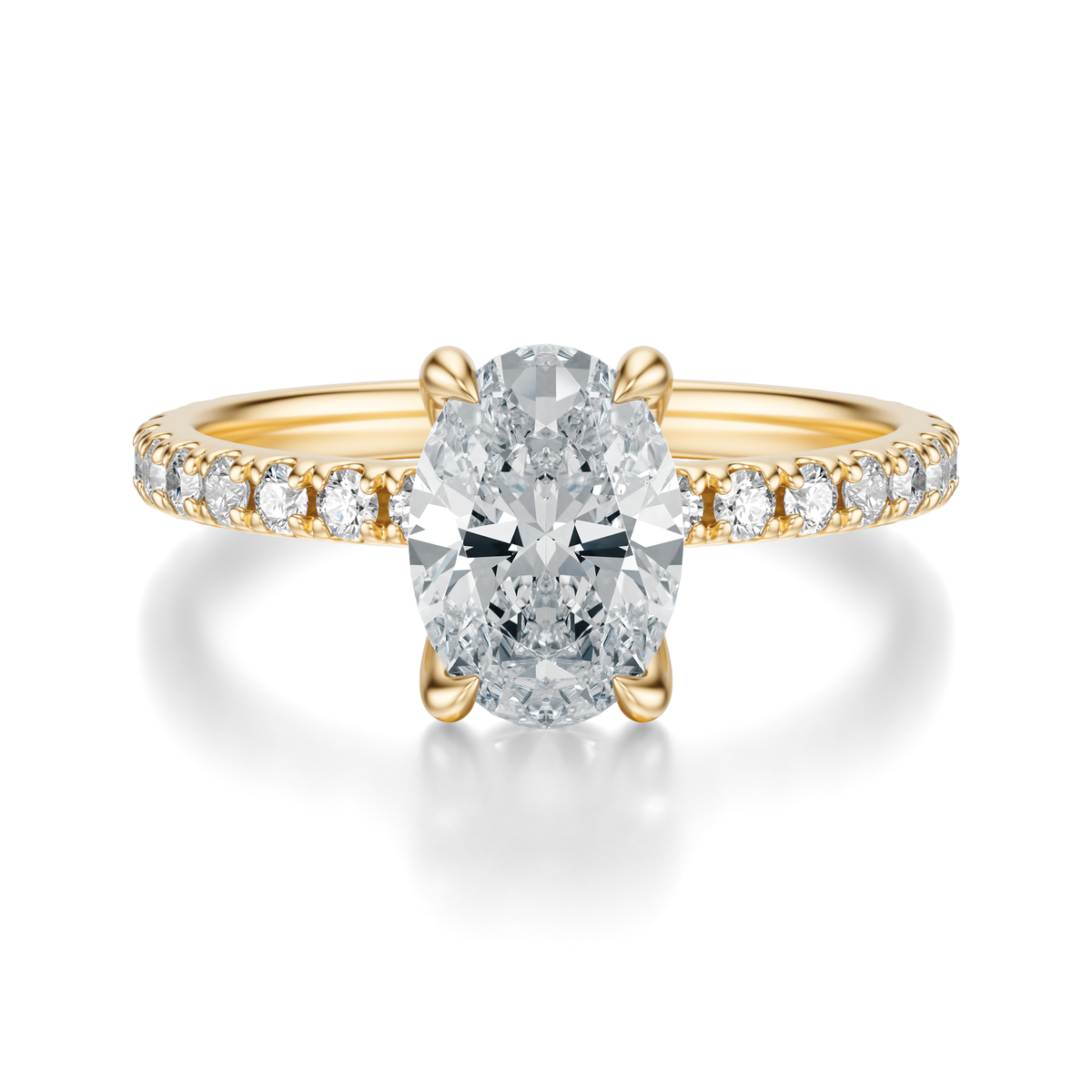 THE JAQUELINE Oval Hidden Halo Pave Ring
