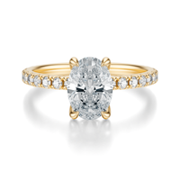 THE JAQUELINE Oval Hidden Halo Pave Ring