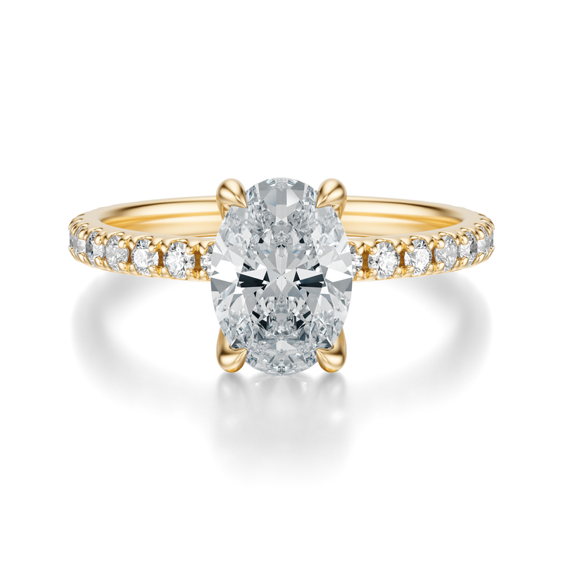 THE JAQUELINE Oval Hidden Halo Pave Ring