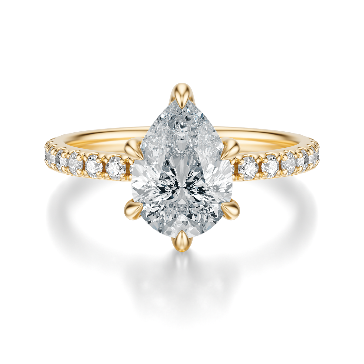 THE JAQUELINE Pear Hidden Halo Pave Ring