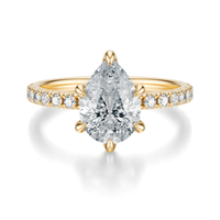 THE JAQUELINE Pear Hidden Halo Pave Ring