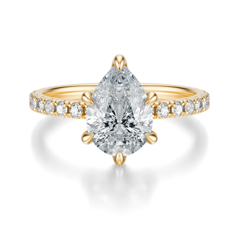 THE JAQUELINE Pear Hidden Halo Pave Ring