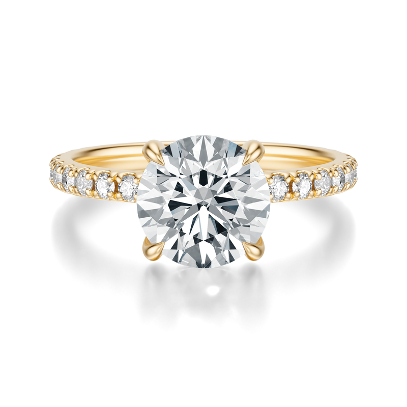 THE JAQUELINE Round Hidden Halo Pave Ring