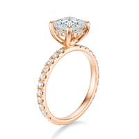 THE JAQUELINE Cushion Hidden Halo Pave Ring