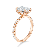 THE JAQUELINE Emerald Hidden Halo Pave Ring