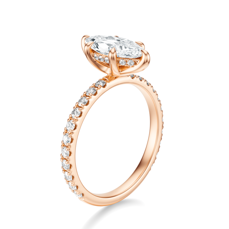 THE JAQUELINE Marquise Hidden Halo Pave Ring