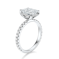 THE JAQUELINE Emerald Hidden Halo Pave Ring