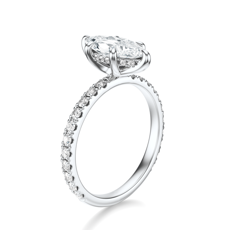 THE JAQUELINE Marquise Hidden Halo Pave Ring