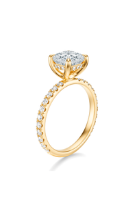 THE JAQUELINE Cushion Hidden Halo Pave Ring