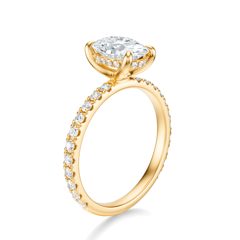 THE JAQUELINE Oval Hidden Halo Pave Ring