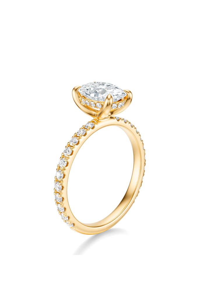 THE JAQUELINE Oval Hidden Halo Pave Ring