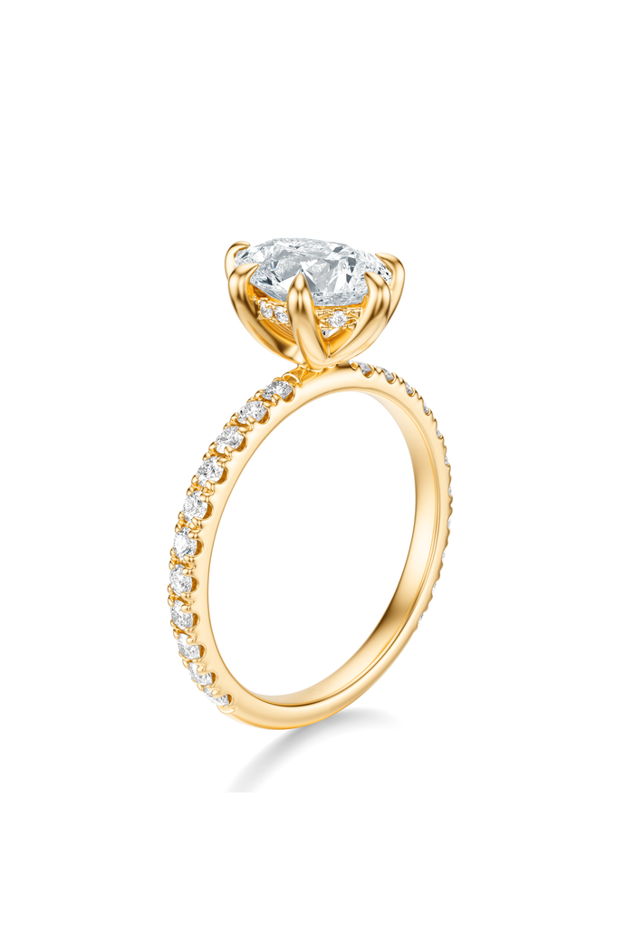 THE JAQUELINE Pear Hidden Halo Pave Ring