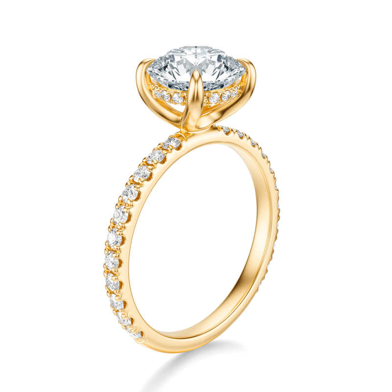 THE JAQUELINE Round Hidden Halo Pave Ring