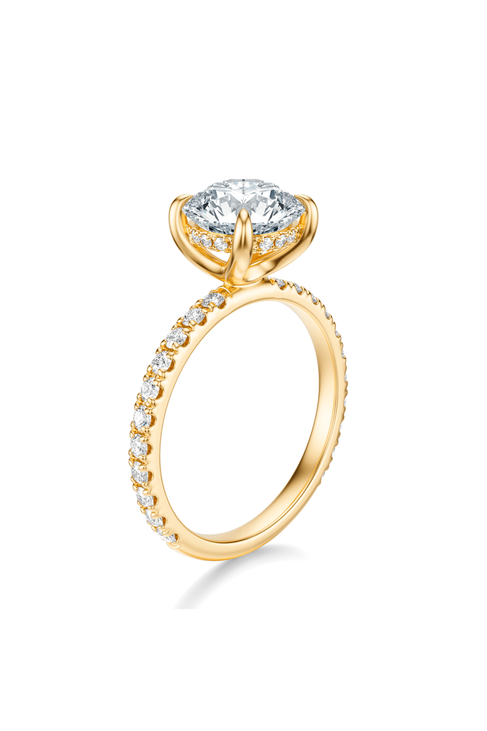 THE JAQUELINE Round Hidden Halo Pave Ring