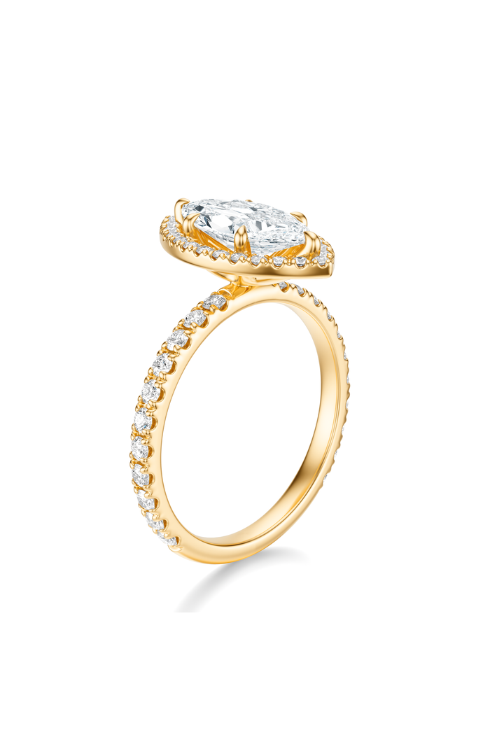 THE HILLARY Marquise Halo Pave Ring