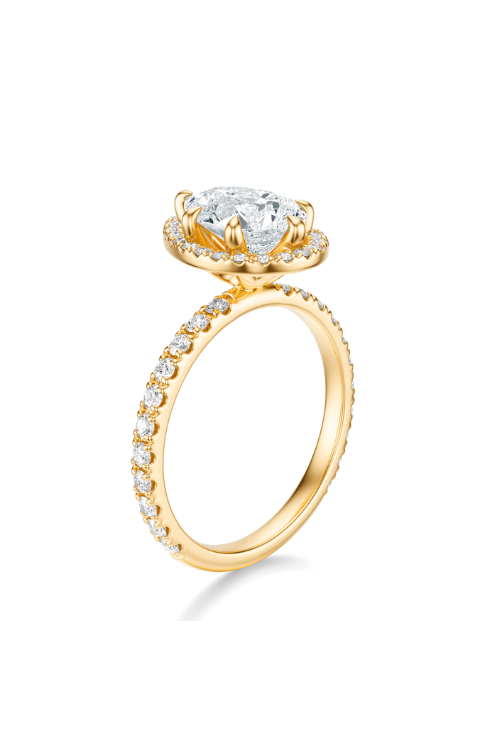 THE HILLARY Pear Halo Pave Ring