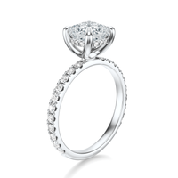 THE JAQUELINE Cushion Hidden Halo Pave Ring