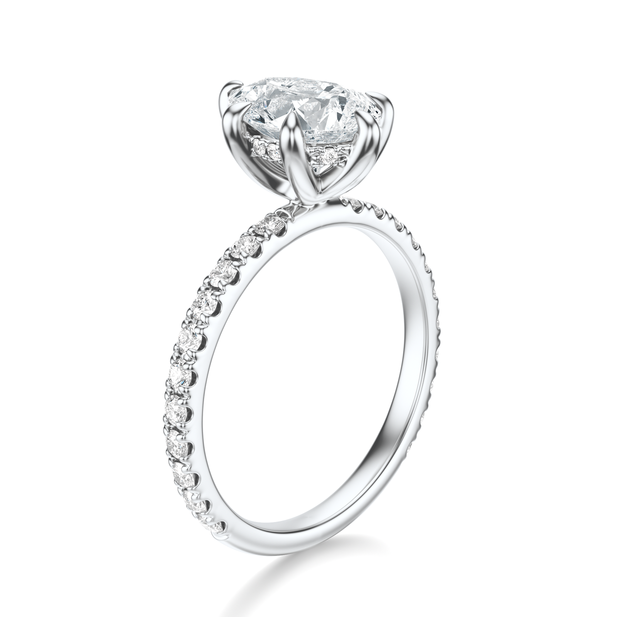 THE JAQUELINE Pear Hidden Halo Pave Ring