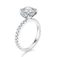 THE JAQUELINE Round Hidden Halo Pave Ring