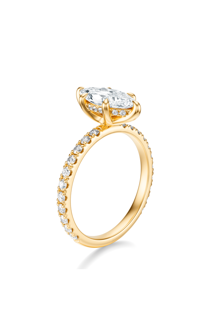 THE JAQUELINE Marquise Hidden Halo Pave Ring