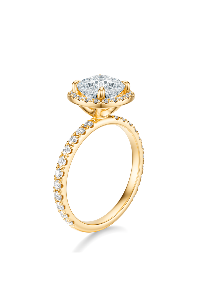 THE HILLARY Cushion Halo Pave Ring