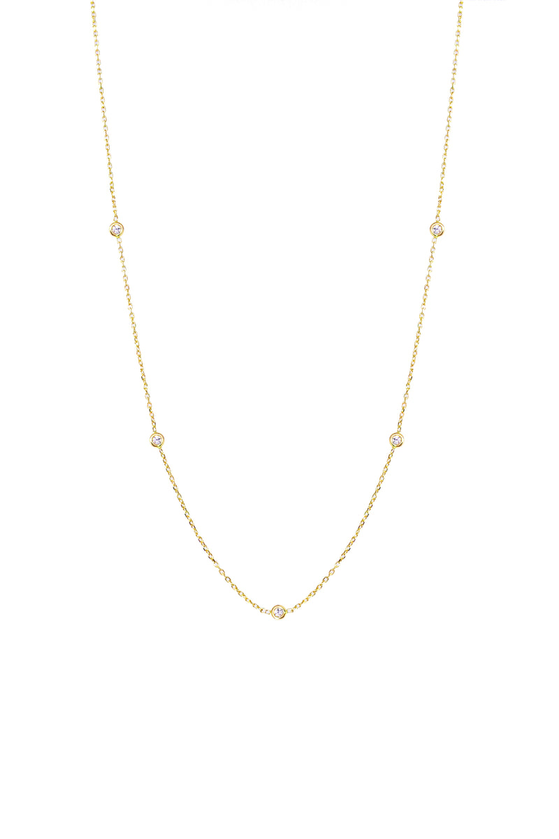 THE ROUND Diamond Gold Silk Necklace