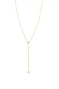 THE ROUND Duo Diamond Gold Silk Lariat Necklace