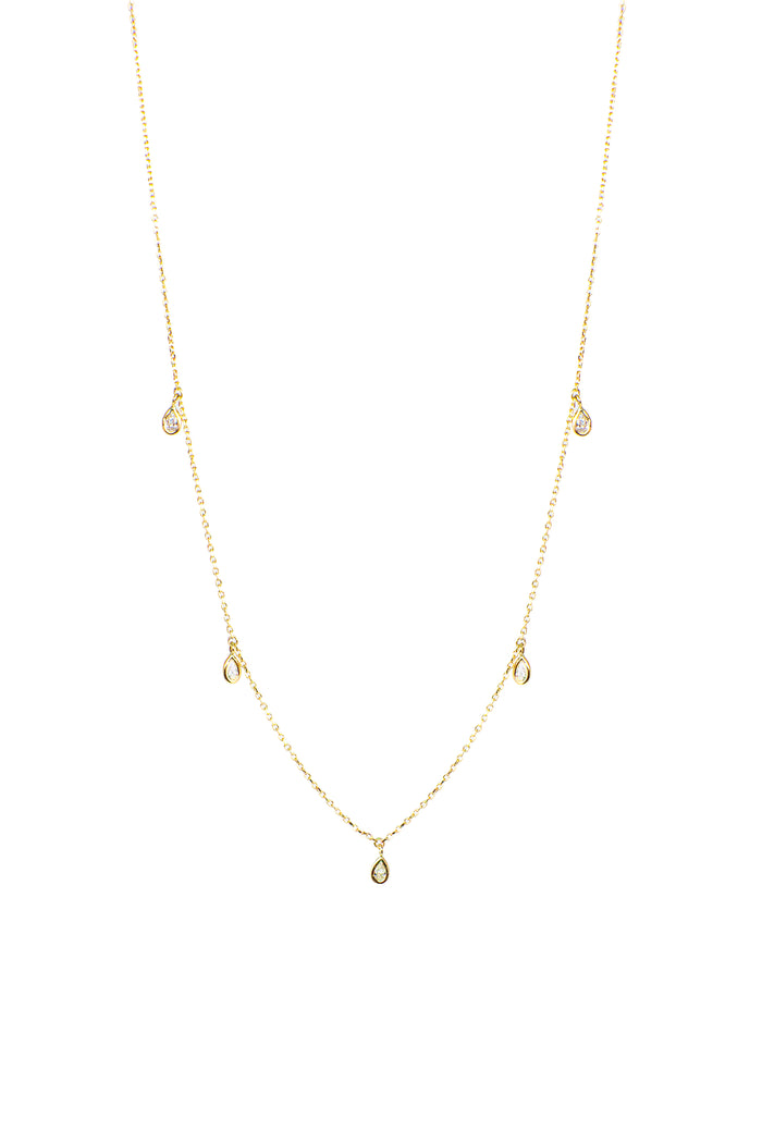 THE DROP Diamond Gold Silk Necklace