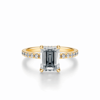 THE JAQUELINE Emerald Hidden Halo Pave Ring