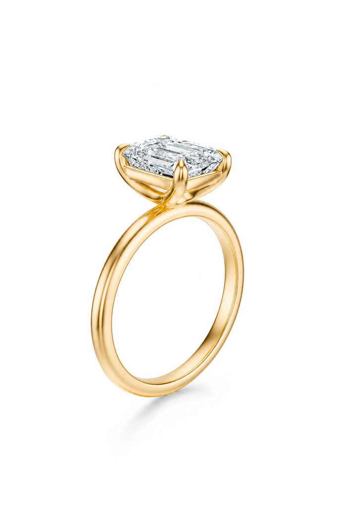 THE ASTER Emerald Solitaire Ring
