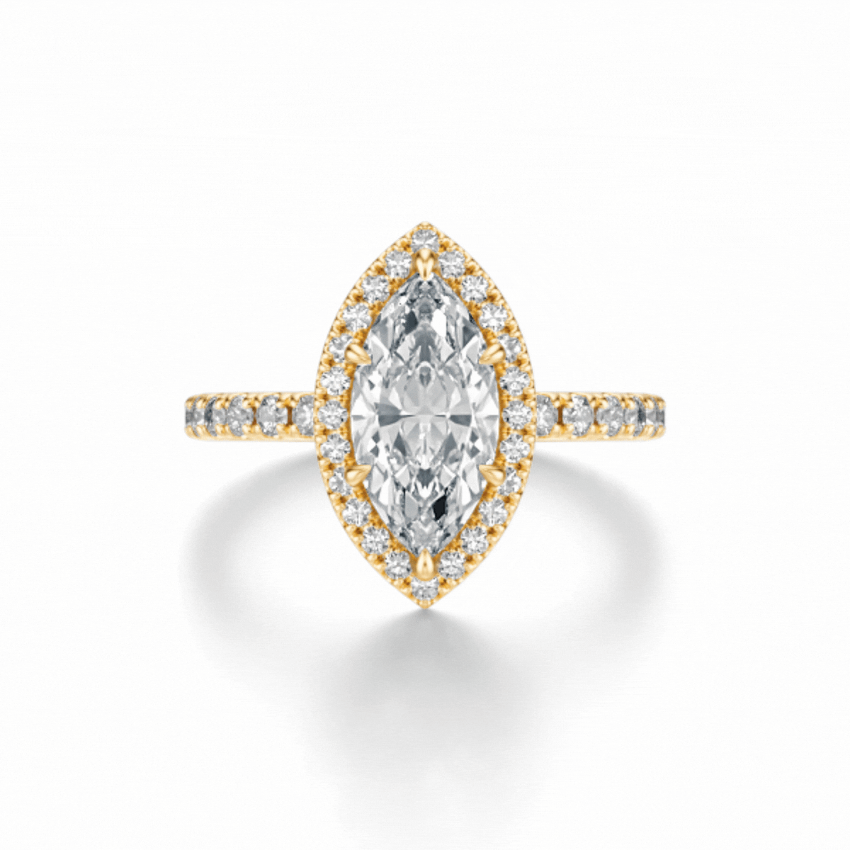 THE HILLARY Marquise Halo Pave Ring
