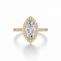 THE HILLARY Marquise Halo Pave Ring