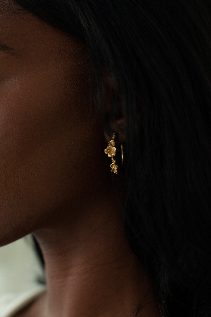 THE SORREL Hibiscus Hoop Earrings III