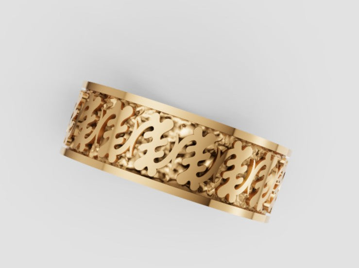 THE GYE Nyame Adinkra Ring Custom Solid Gold Band