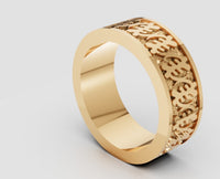 THE GYE Nyame Adinkra Ring Custom Solid Gold Band