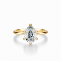 THE IMAN Pear Solitaire Ring