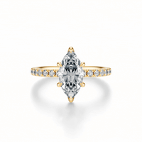 THE JAQUELINE Marquise Hidden Halo Pave Ring