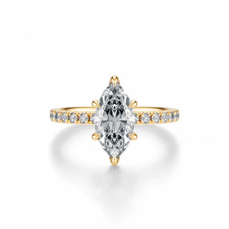 THE JAQUELINE Marquise Hidden Halo Pave Ring