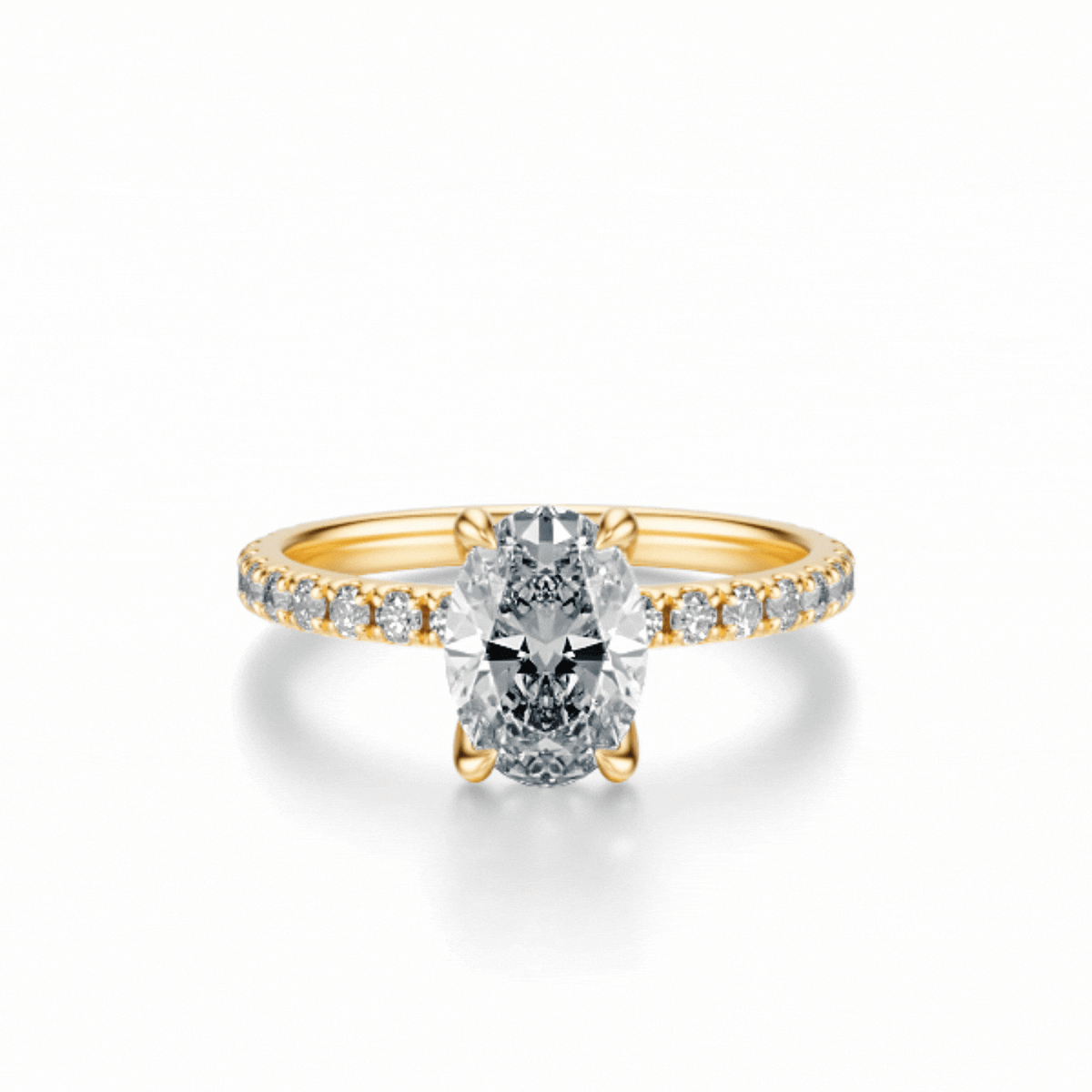 THE JAQUELINE Oval Hidden Halo Pave Ring