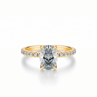 THE JAQUELINE Oval Hidden Halo Pave Ring