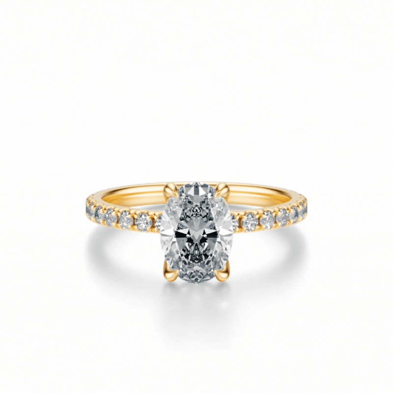 THE JAQUELINE Oval Hidden Halo Pave Ring
