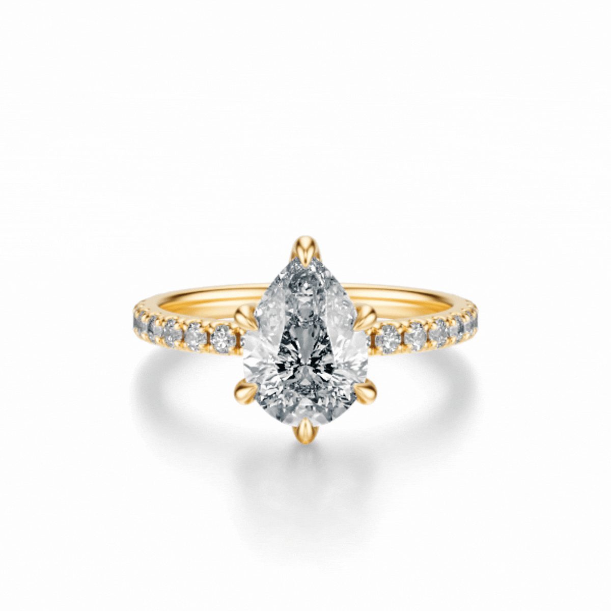 THE JAQUELINE Pear Hidden Halo Pave Ring