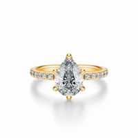 THE JAQUELINE Pear Hidden Halo Pave Ring