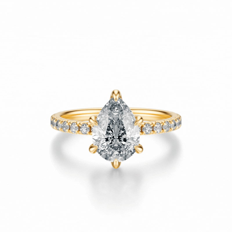 THE JAQUELINE Pear Hidden Halo Pave Ring
