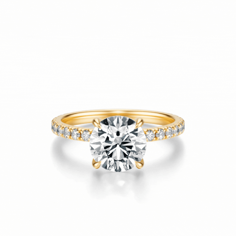 THE JAQUELINE Round Hidden Halo Pave Ring