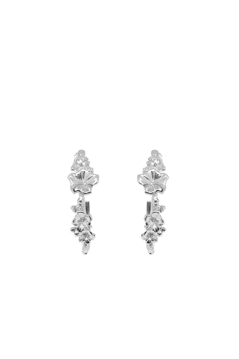 THE SORREL Hibiscus Diamond Hoop Earrings III